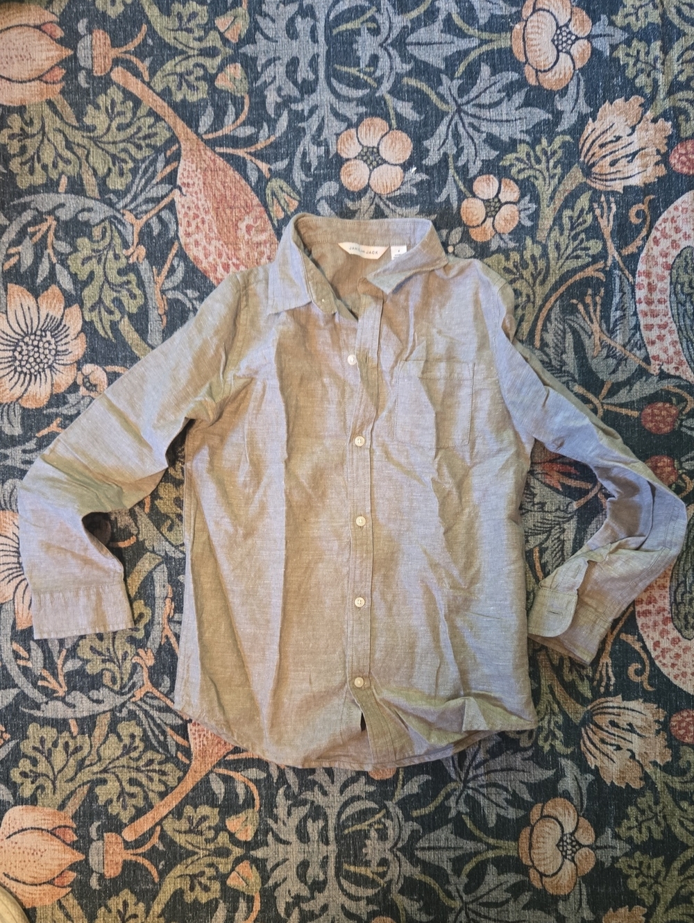 Janie and Jack Light Moss Casual Button-Down Shirt 8